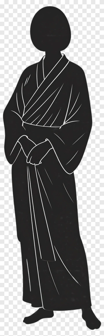 Silhouette Of A Person In Traditional Robe PNG