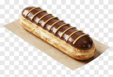 Chocolate Eclair With Cream Filling PNG