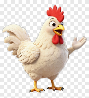 Cartoon Chicken Gesturing PNG