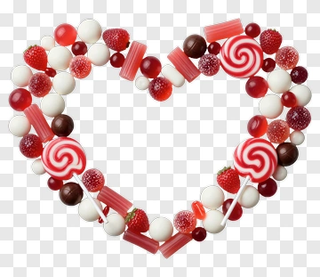 Heart Shaped Candy Arrangement PNG