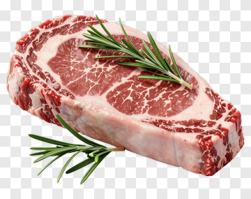 Raw Ribeye Steak With Rosemary PNG