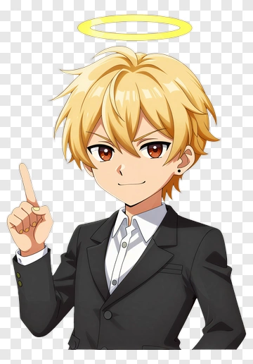 Anime Character In A Suit With A Halo PNG