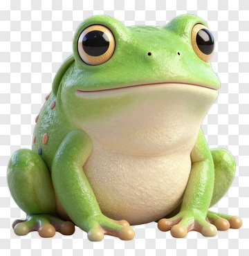 3D Cartoon Frog PNG