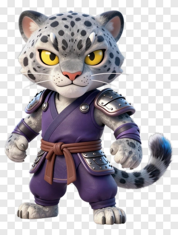 3D Cartoon Leopard Warrior PNG