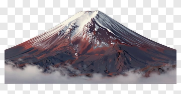 Mountain Landscape With Snow-Capped Peak PNG