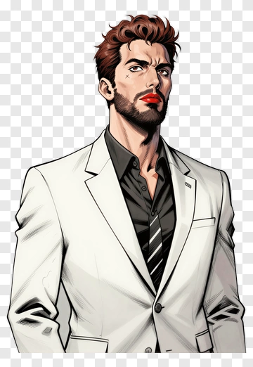 Stylish Man In A White Suit PNG