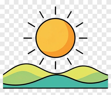 Sun Over Hills PNG