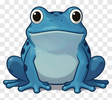 Cartoon Blue Frog PNG