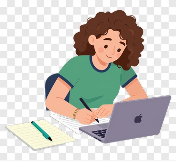Student Working On A Laptop PNG