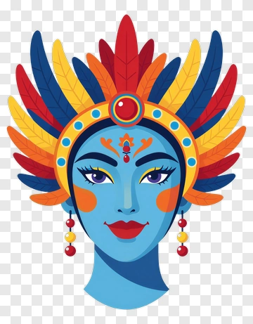Colorful Headdress Portrait PNG
