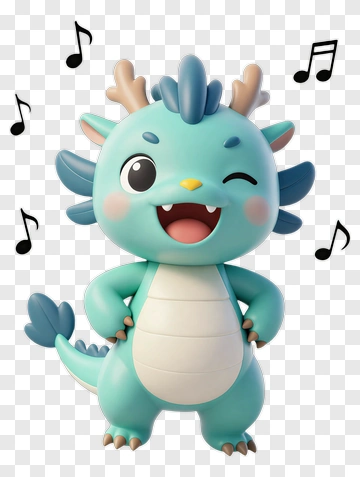Cartoon Dragon Character Winking PNG