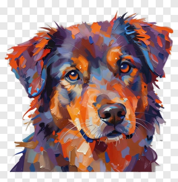Colorful Dog Portrait PNG
