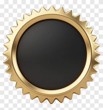 Gold Seal With Black Center PNG