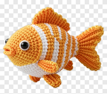 Felt Orange Fish PNG
