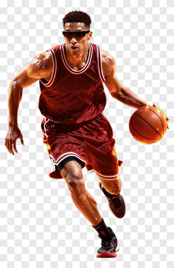 Basketball Player Dribbling A Ball PNG