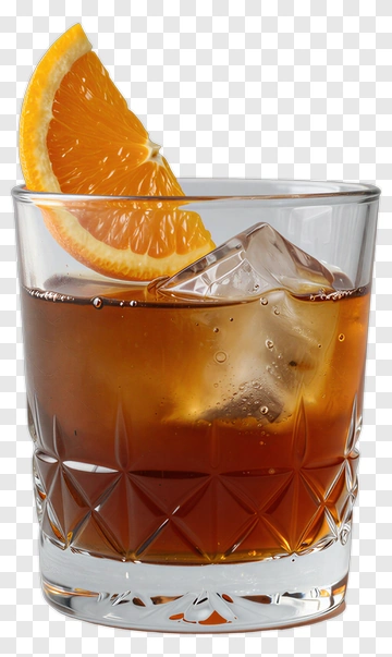Glass Of Iced Tea With Orange Slice PNG