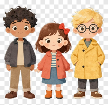Cartoon Children Group PNG