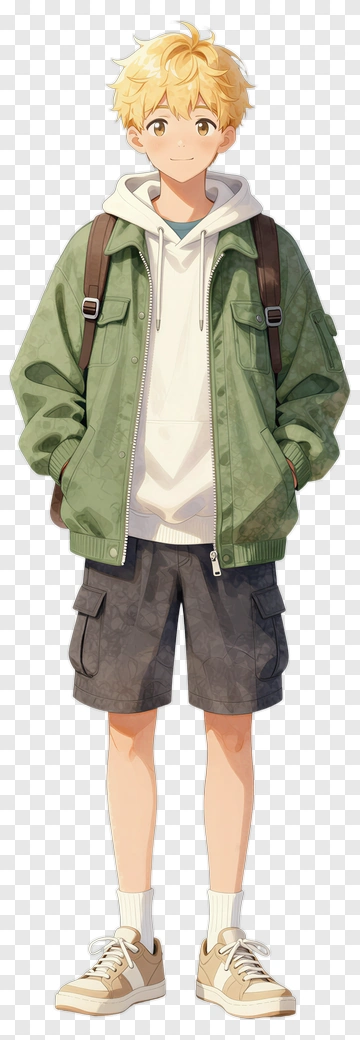 Anime Boy In Casual Outfit PNG
