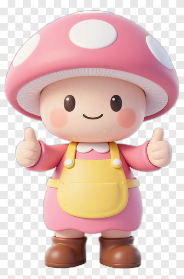 Cartoon Mushroom Character With Thumbs Up PNG