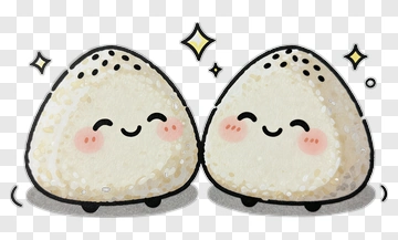 Cute Cartoon Onigiri Characters PNG