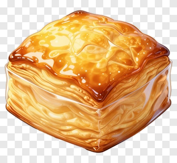 Golden Honey Drizzled Pastry PNG