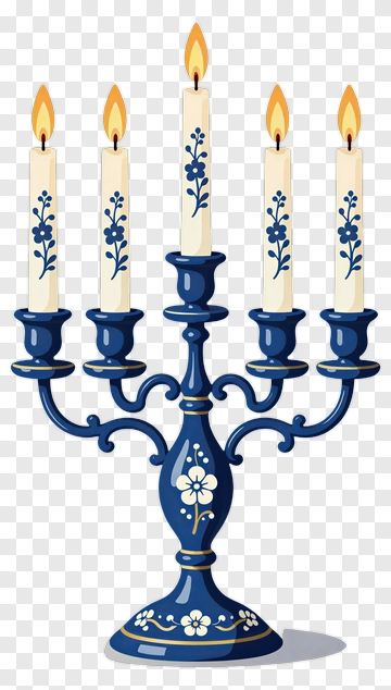 Candle Holder With Five Lit Candles PNG