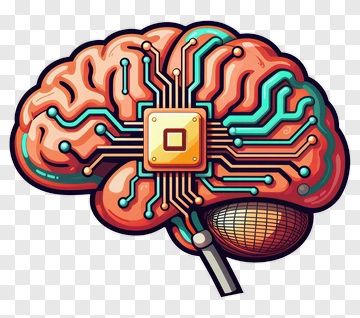 Illustration Of A Brain With Circuitry PNG