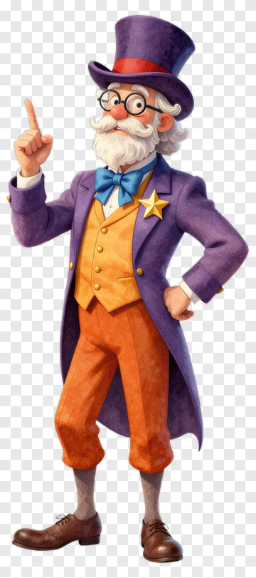 Cartoon Character In Purple Coat And Orange Pants PNG