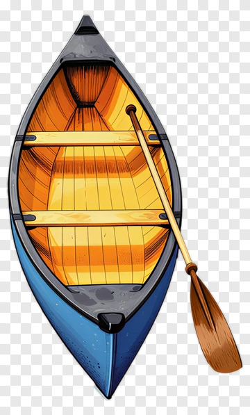 Cartoon Rowboat With Paddle PNG