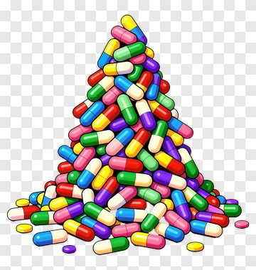 Colorful Pile Of Pills PNG