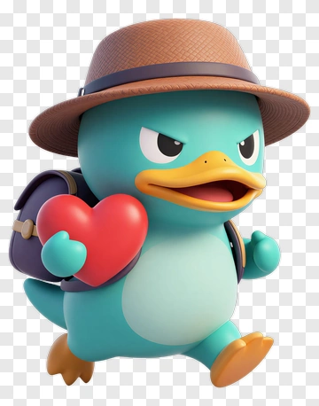 Cartoon Character Holding A Heart PNG