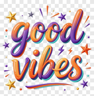 Good Vibes Text Design PNG