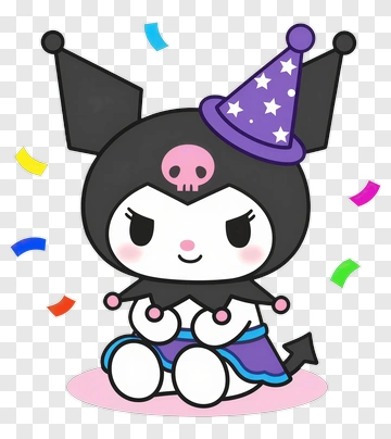Cartoon Character Celebrating With Confetti PNG