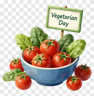 Vegetarian Day Bowl Of Tomatoes And Spinach PNG
