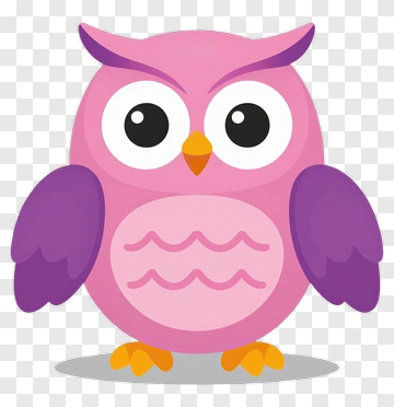 Cartoon Pink Owl PNG
