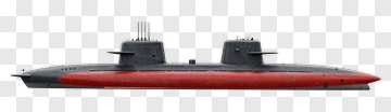 Submarine With Dual Towers PNG