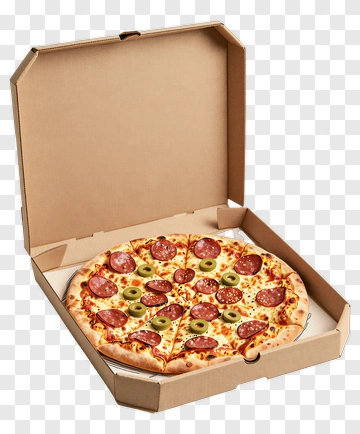 Pepperoni Pizza In A Delivery Box PNG