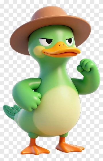Cartoon Duck Wearing A Hat PNG