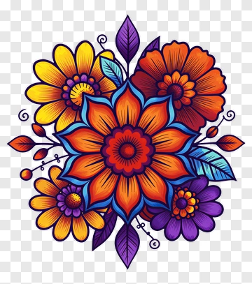 Colorful Floral Arrangement PNG