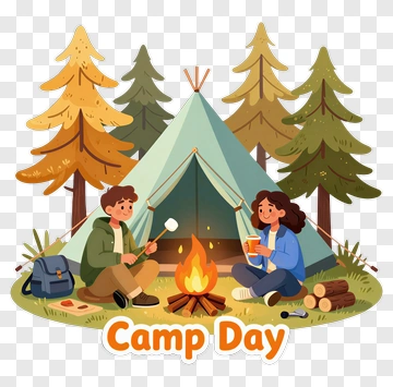 Camp Day With Friends By The Fire PNG
