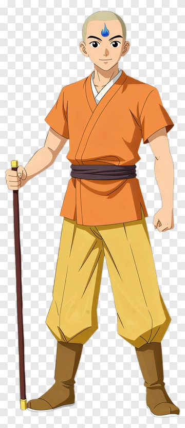 Avatar Character Holding A Staff PNG