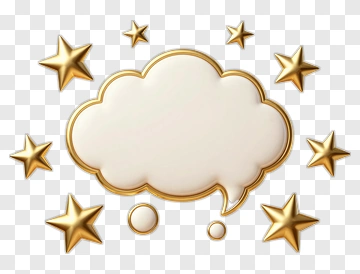 Golden Star-Studded Speech Bubble PNG