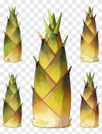 Colorful Bamboo Shoots PNG
