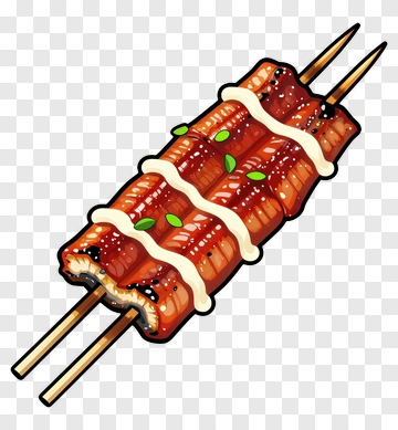Delicious Grilled Eel Skewers PNG