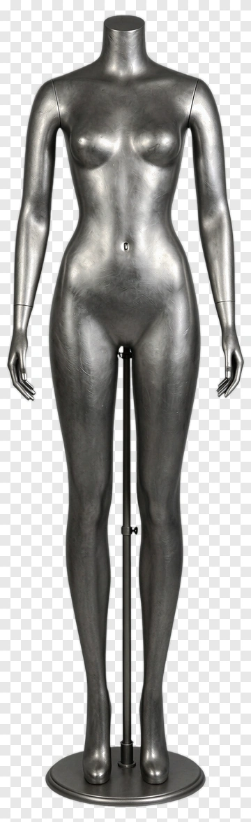 Metallic Mannequin Displaying Fashion PNG