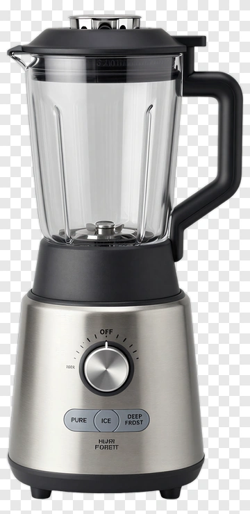 Blender With Clear Glass Jar And Control Buttons PNG