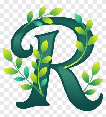 Floral Letter R Design PNG