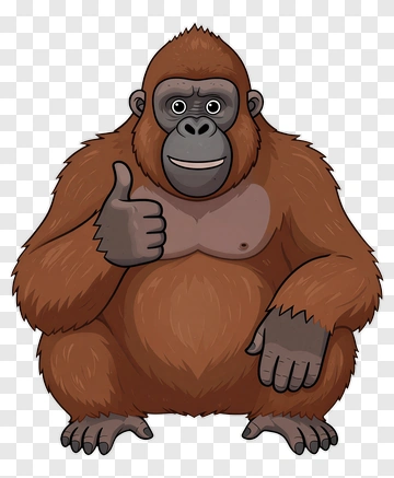 Cartoon Gorilla Giving A Thumbs Up PNG