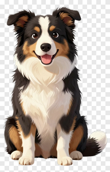 Cartoon Dog Sitting With A Happy Expression PNG