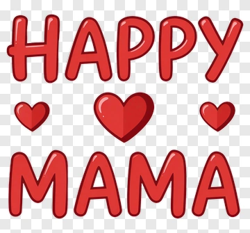 Happy Mama With Hearts PNG